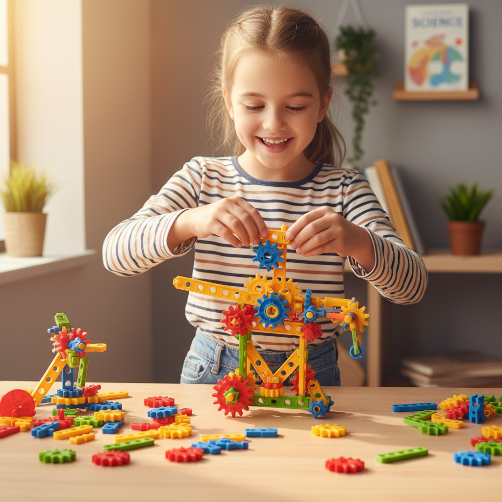 Girl with Engineering Toy